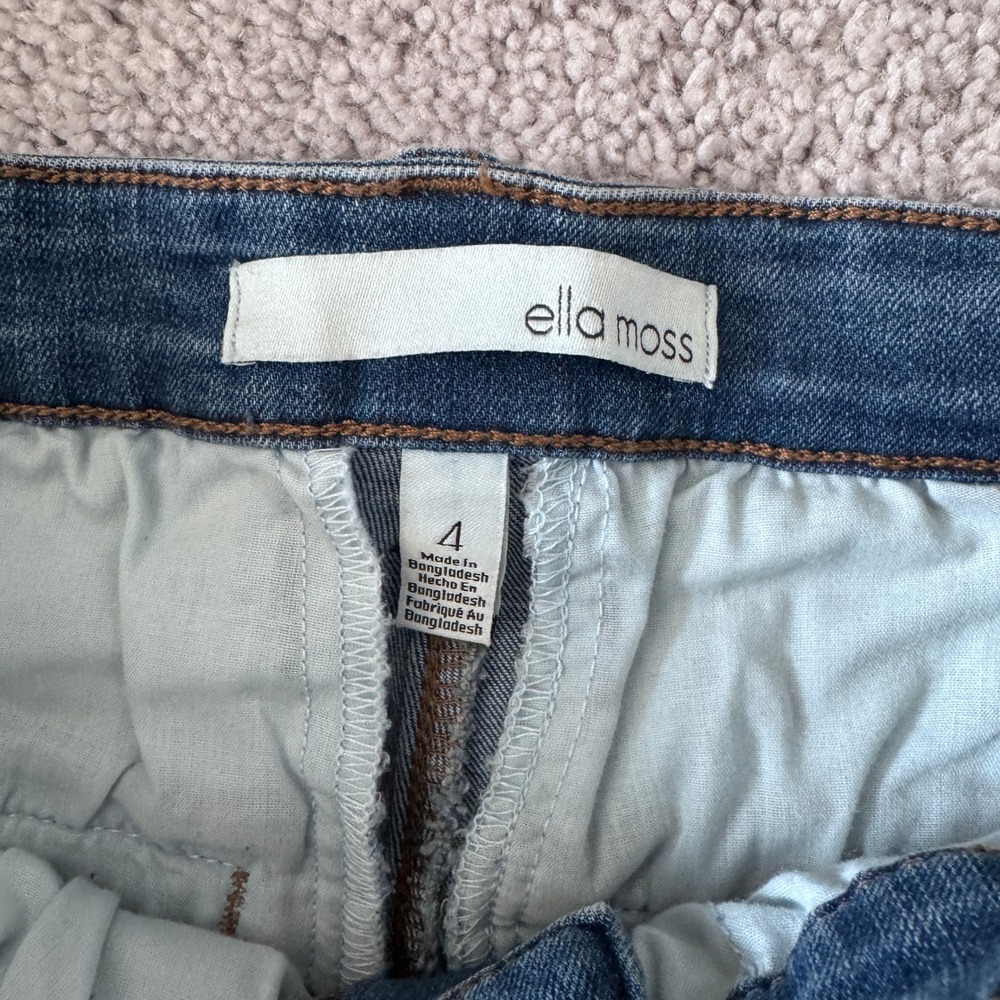 Ella Moss Wide Leg Crop Medium Wash Jeans Size 4 NWT - Picture 3 of 8